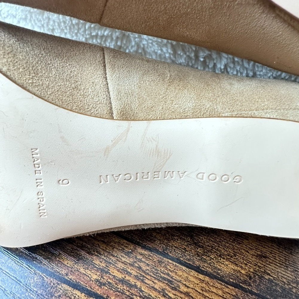 Good American Icon Pumps Size 9 Tan Suede‎ Pointy Toe Stiletto Heels Classics - Picture 8 of 10